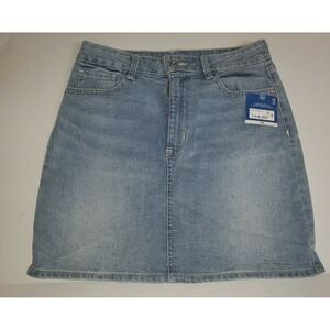 Arizona Jean Co. Juniors Skirt Sz 7 Denim Light Wash Straight Mini Pockets NWT